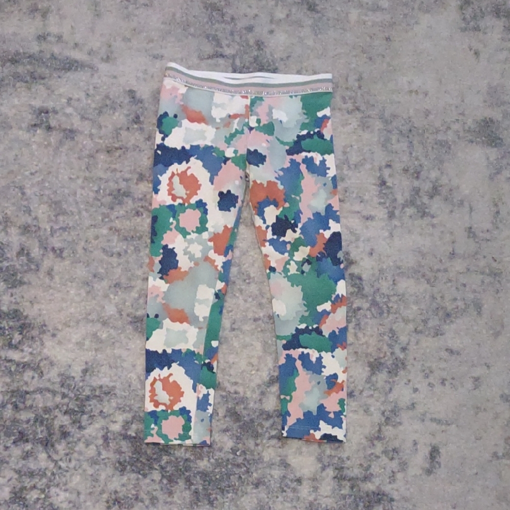 Gymboree Green and Blue Leggings with Artistic Camouflage
